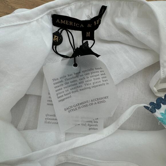 America & Beyond White Rick-Rack Lace Scoop Back Mini Sundress NEW Medium - Picture 8 of 9